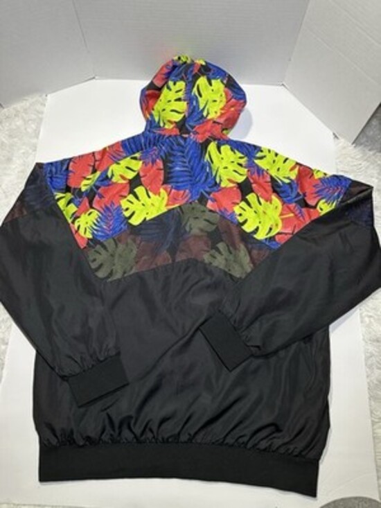CSG Men Jacket Size 2XL Floral Wind Breaker Zip Front - Picture 7 of 8